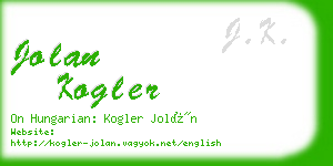 jolan kogler business card